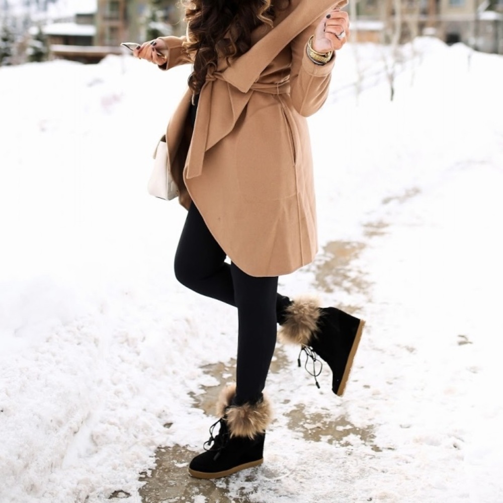 Cecelia New York fur wedge bootie